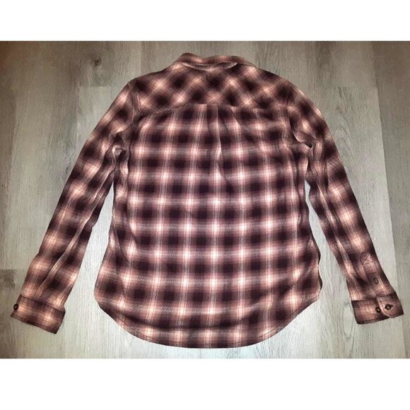 Carhartt Pink and Brown Plaid Button Down Long Sleeve Shirt Flannel Size Medium - Picture 4 of 5